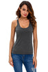 Charcoal Grey Knot Back Casual Tank Top